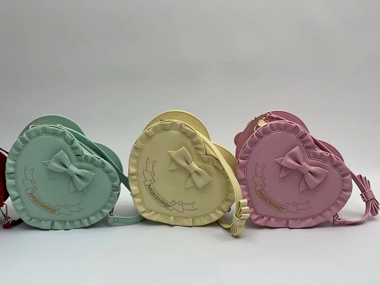 Rainbow HeartShaped Embroidery PVC Crossbody Bag